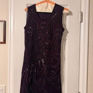 Elegant Purple Sequin Dress